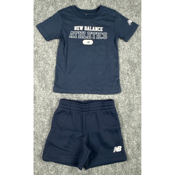 New Balance Other - New Balance Athletics Kids 3T 2PC Short Set Navy Blue Tee and Shorts NWT